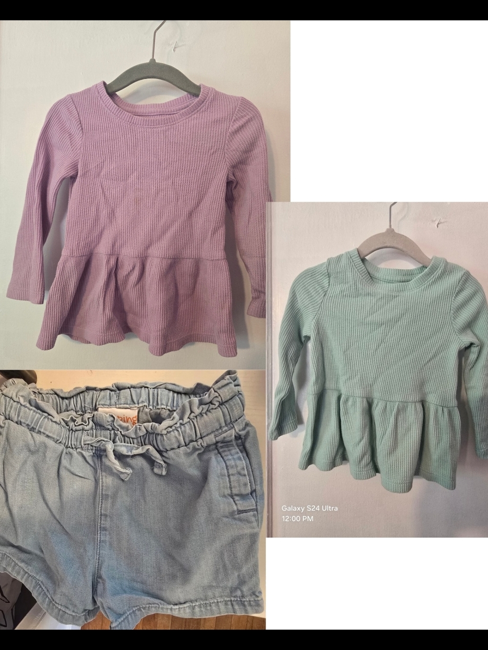Jumping Beans Bundle 18m Girls' Waffle Knit Peplum Tops And Shorts